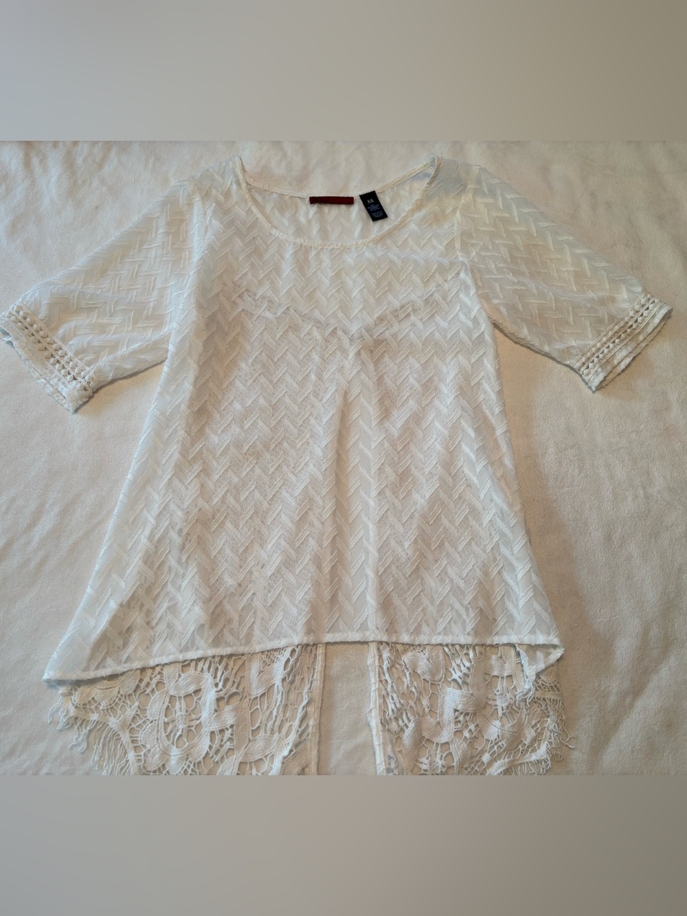 BKE White Sheer Blouse